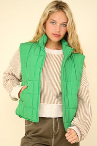 What You Need Puffer Vest in Kelly Green