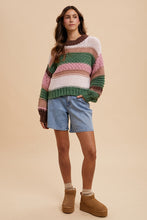 Load image into Gallery viewer, On a Holidate Color Block Stripe Sweater in Pink Multi