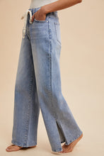 Load image into Gallery viewer, Take My Hand Waist Strap Side Slit Jeans