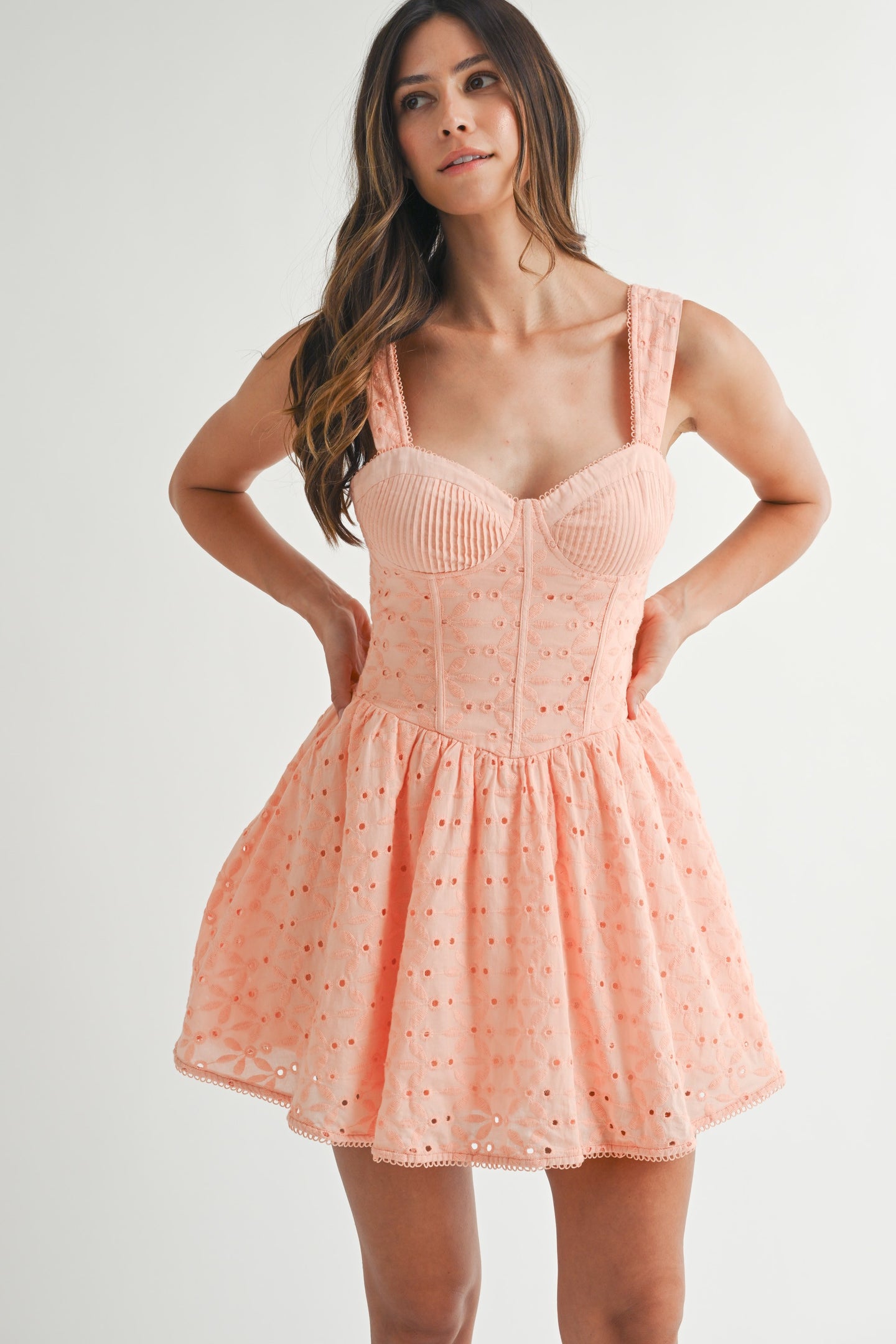 All Eyes On Me Eyelet Mini Dress