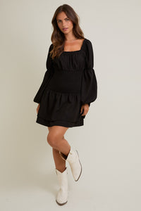 Nothing But Trouble Square Neck LS Dress