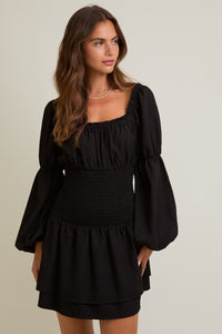 Nothing But Trouble Square Neck LS Dress