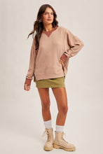Load image into Gallery viewer, Buying Diamonds Thermal Crew Oversized Pullover in Rust