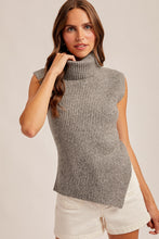Load image into Gallery viewer, She Said High Neck Asymmetrical Sweater Vest Top