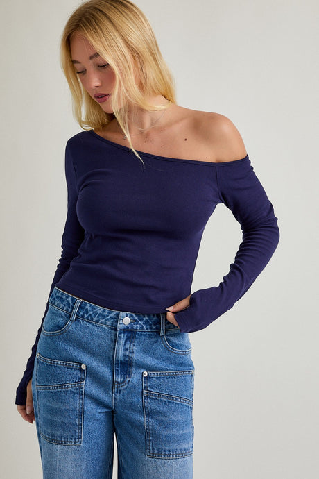 So What Asymmetrical LS Top in Navy