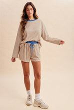 Load image into Gallery viewer, Every Conversation Stripe Knit LS Top &amp; Shorts Set