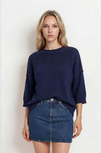 Load image into Gallery viewer, Really Nice Exposed Seam SS Pullover in Navy