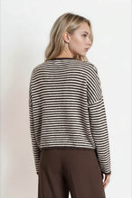 Load image into Gallery viewer, Can't Love You Stripe Drop Shoulder Knit Cardigan in Dark Brown