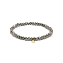 Load image into Gallery viewer, Erin Gray Luxe Cross Bracelet in Metallic Gray