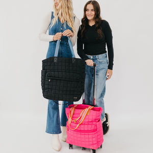 Pretty Simple Tenley Quilted Tote Roller Bag in Black