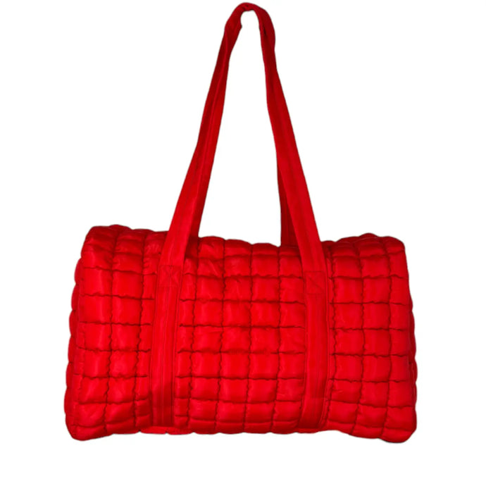 Lulu Mac Puffer Quilted Duffle in Red