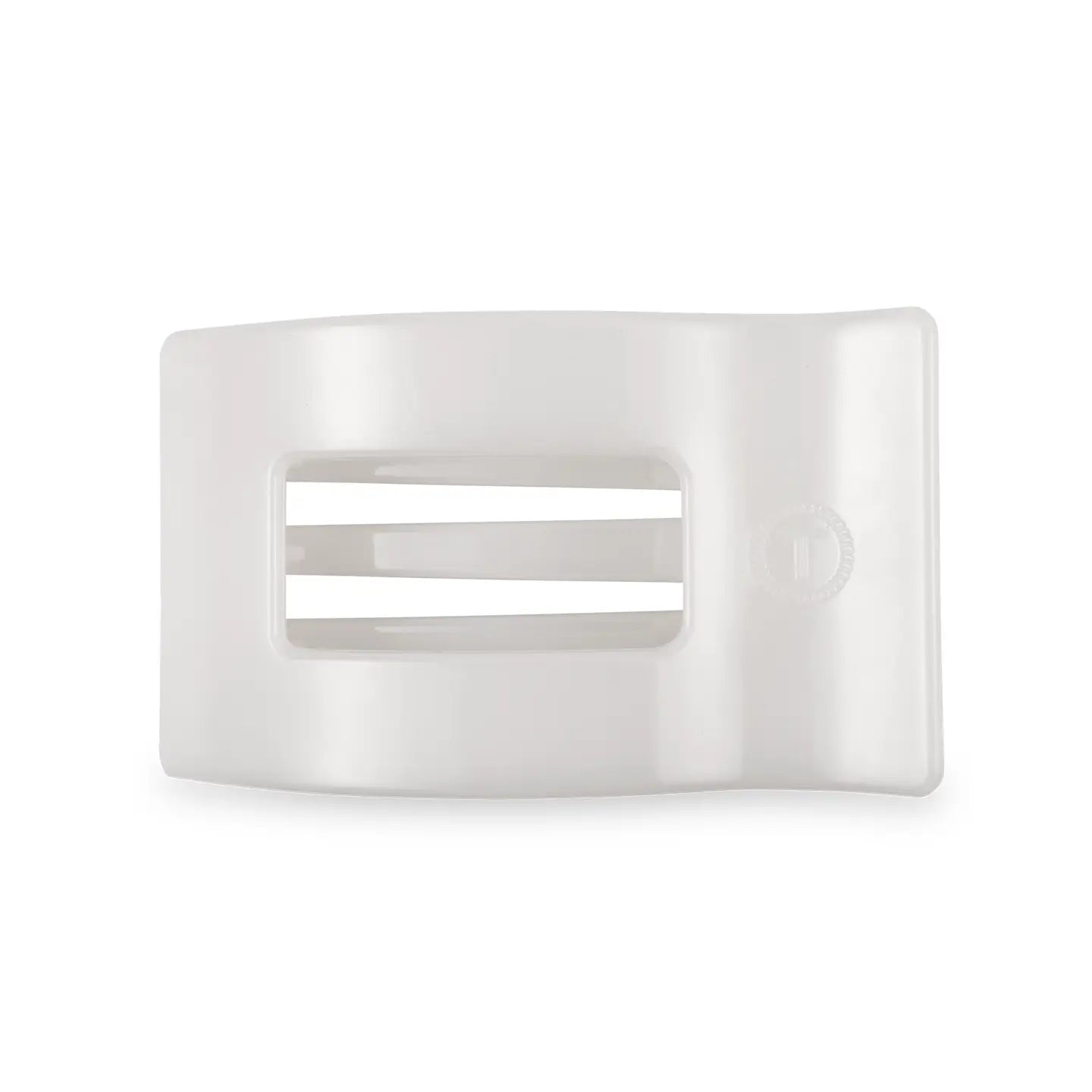 Teleties Large Flat Rectangle Clip Coconut White