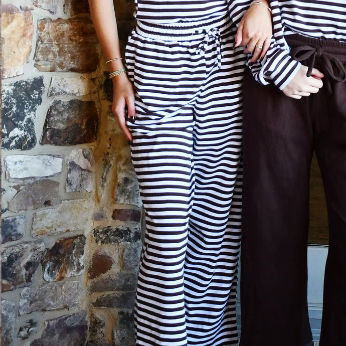 Lulu Mac Stripe Pants in Brown