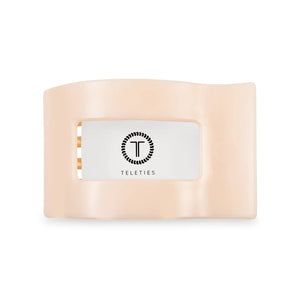 Teleties Large Flat Rectangle Clip Almond Beige