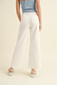 Even If Straight Wide Leg Denim Pants in Cream