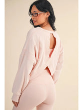 Load image into Gallery viewer, What To Do Mineral Wash Cutout Back Layering Sweatshirt