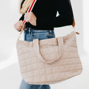 Pretty Simple Day Dreamer Quilted Tote Bag in Tan