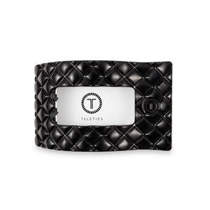 Teleties Large Flat Rectangle Clip Jet Black Quilted