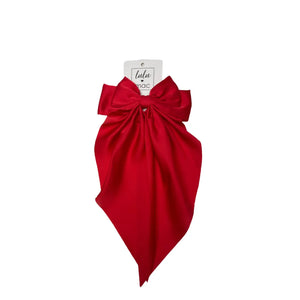 Lulu Mac Large Satin Red Bow