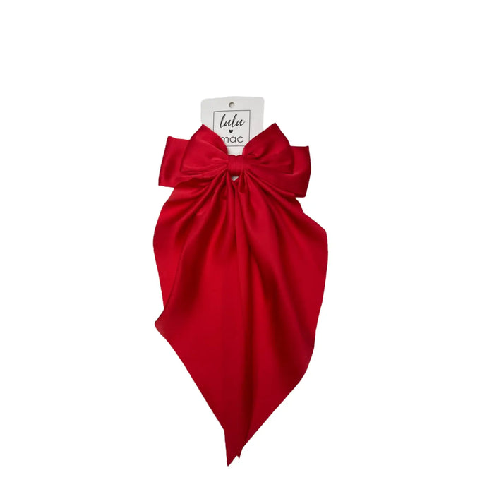 Lulu Mac Large Satin Red Bow