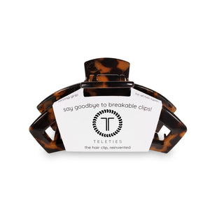 Teleties Small Open Hair Clip in Tortoise