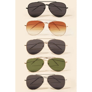 Reverse Lens Aviator Sunglasses Gold/Green