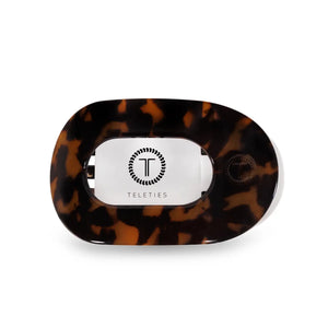 Teleties Small Flat Round Clip Tortoise