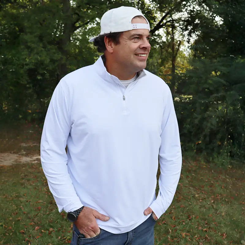 Southern Limit 1/4 Zip Pullover in White