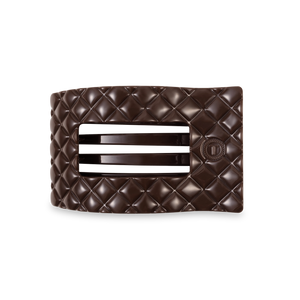 Teleties Large Flat Rectangle Clip Truly Taupe Quilted