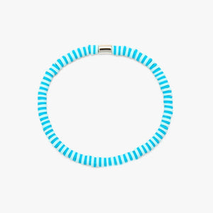 Puravida Canal Blues Seascape Vinyl Disc Stretch Bracelet