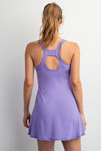 Living The Dream Tennis Romper Dress in Peri Lavender