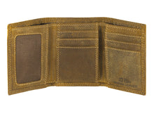 Load image into Gallery viewer, Mississippi State Bulldogs Vintage Tan Leather Trifold Wallet