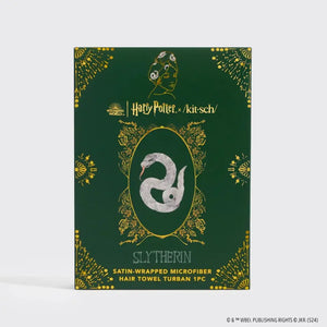 Harry Potter x Kitsch Slytherin Satin-Wrapped Hair Towel