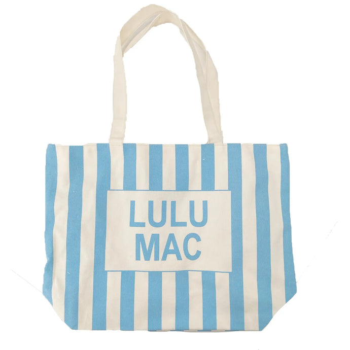 Lulu Mac Canvas Tote in Blue/White Stripe