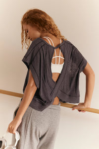 Free People My Time Tee in Black