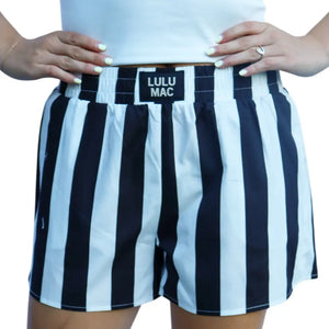 Lulu Mac Black Darby Boxer Shorts in Black