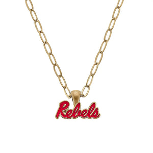 Ole Miss Rebels Enamel Pendant Necklace in Red