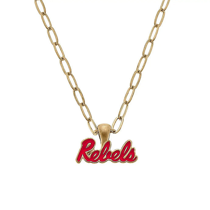 Ole Miss Rebels Enamel Pendant Necklace in Red
