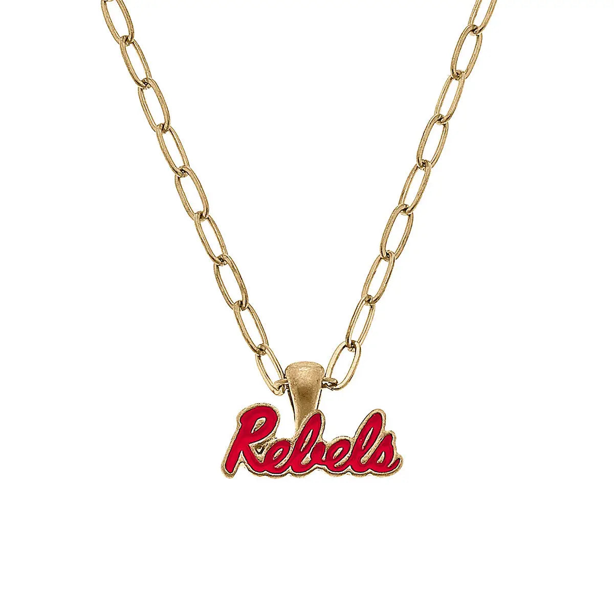 Ole Miss Rebels Enamel Pendant Necklace in Red