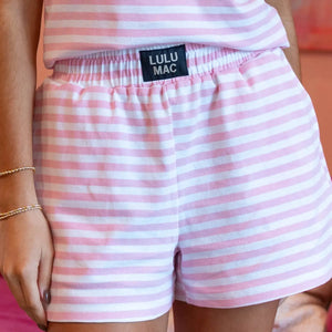 Lulu Mac Stripe Shorts in Light Pink