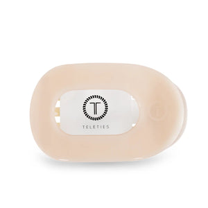 Teleties Small Flat Round Clip Almond Beige