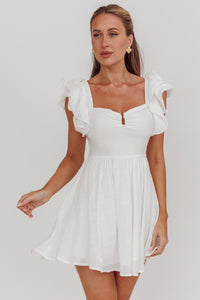 Picture Perfect Cowl Neck Dress in White