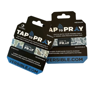 Versible River Rock Camo Moss & Slate Tap to Pray Wristband