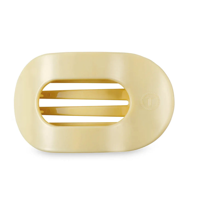 Teleties Large Flat Round Clip Butter Yellow