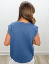Load image into Gallery viewer, Caught Up In This Moment Scuba Sleeveless Top in Dusty Blue