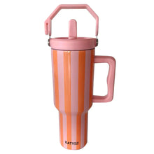 Load image into Gallery viewer, Striped Cabana 38oz Jug Tumbler in Pink/Orange
