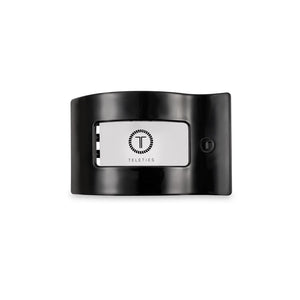 Teleties Small Flat Rectangle Clip in Jet Black