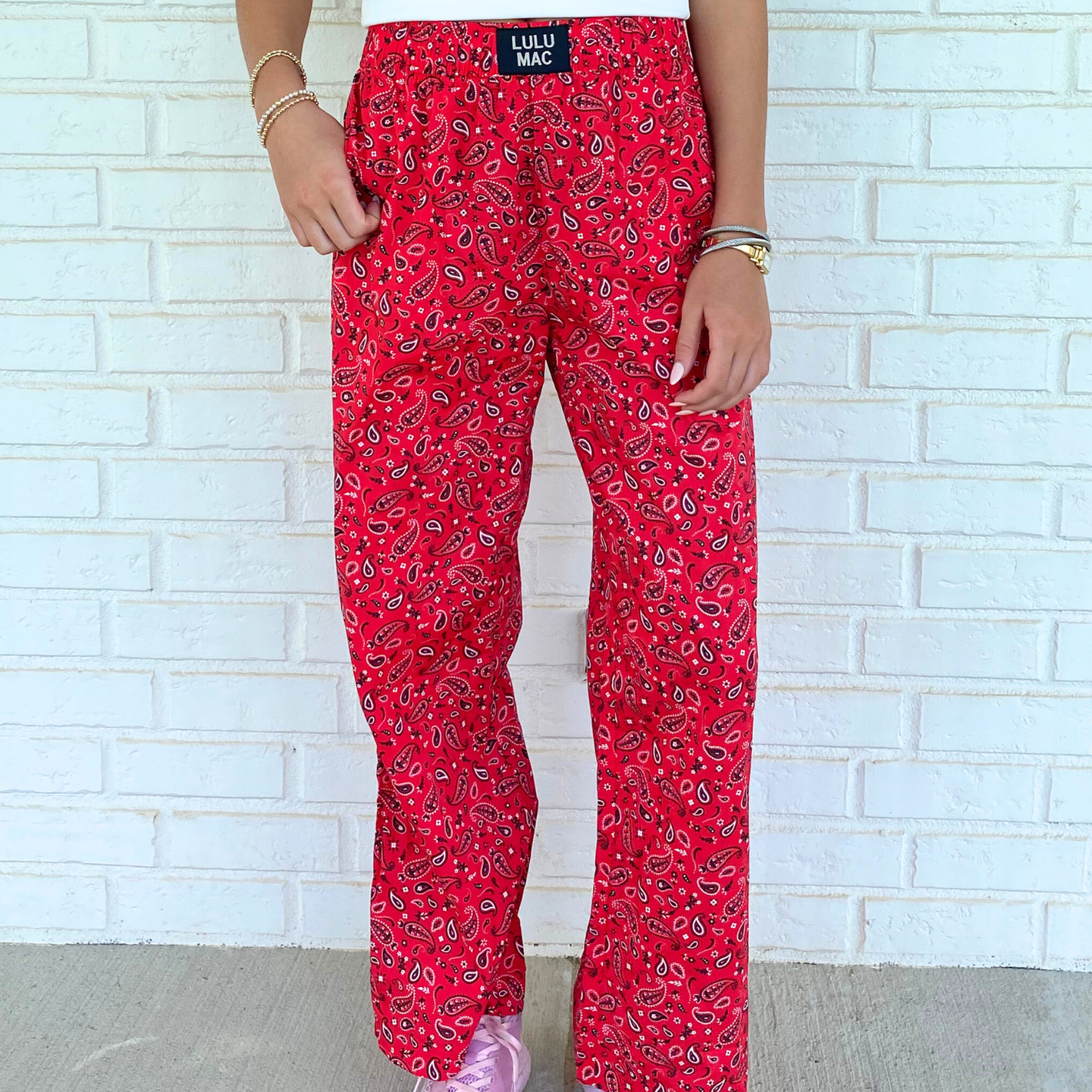 Lulu Mac PAPS Pants in Red Paisley