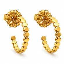 Load image into Gallery viewer, Erin Gray Pattern Post Hoop Earring in Gold