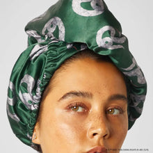 Load image into Gallery viewer, Harry Potter x Kitsch Slytherin Satin-Wrapped Hair Towel